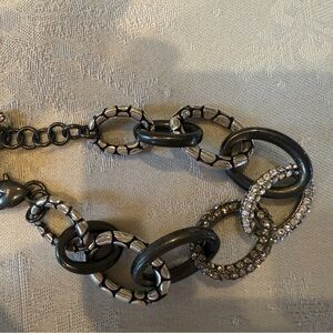 Elegant Silver and Black Chain Bracelet